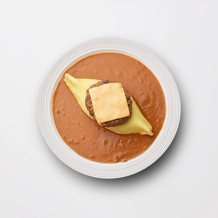 Cheese Hamburg Steak Omurice